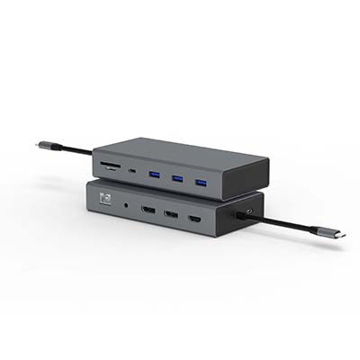 T1202 TYPE-C TO PD+SD/TF+USB3.0*3+RJ45+HDMI+DP+USB-C*2+耳機3.5mm
